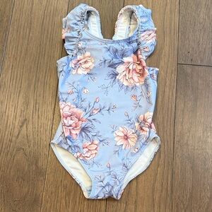 Newbie Kids Floral Ruffle Sleeve Swimsuit Size 1-2 Year - C19-014